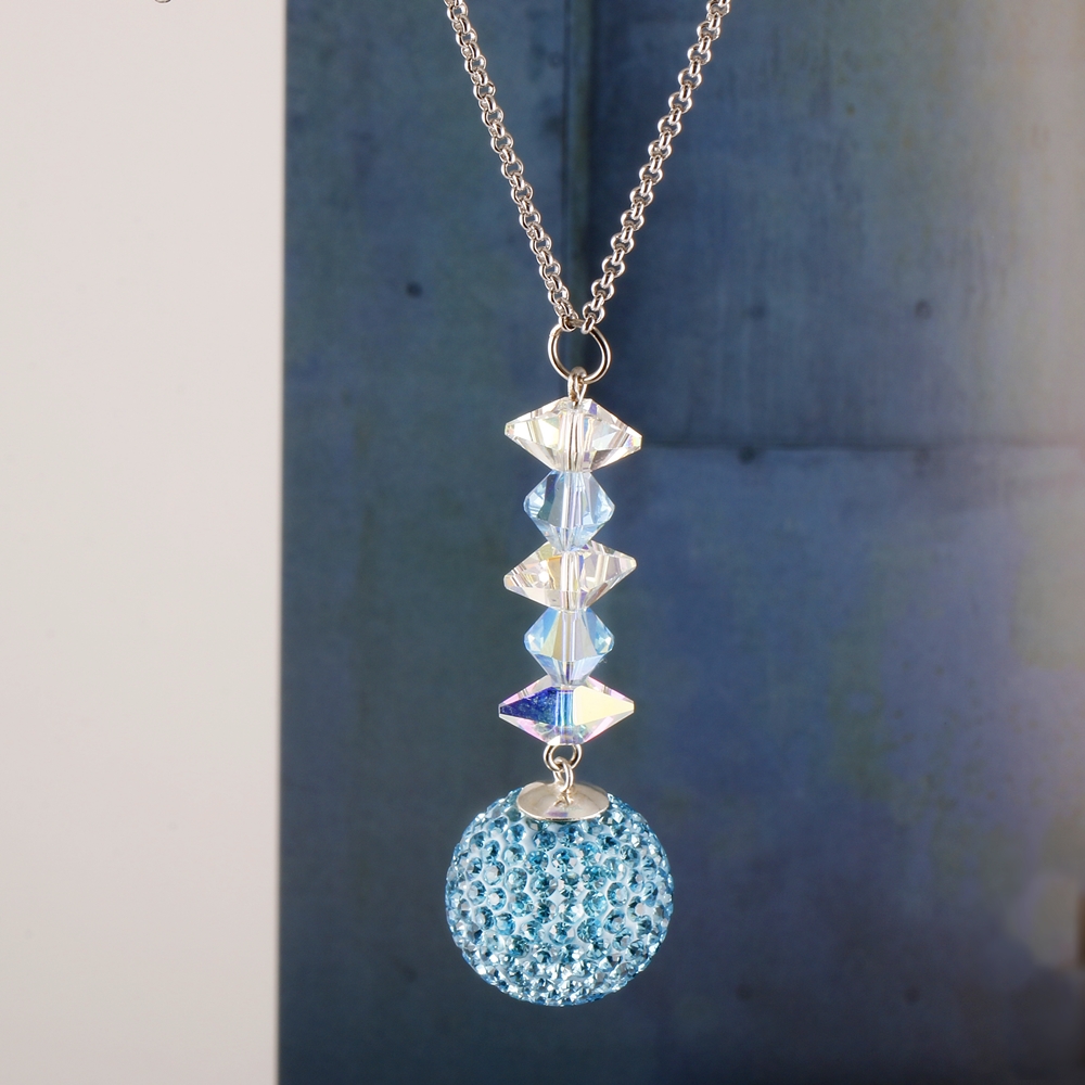 Back mirror pendant DIY Swarovski beads